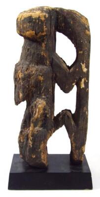 A 19thC Coastal Seak Garamut drum end - 3