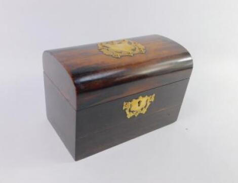 A Victorian coromandel domed tea caddy