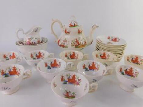 An early 19th porcelain part tea service
