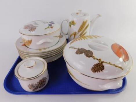 A group of Royal Worcester porcelain oven to table wares