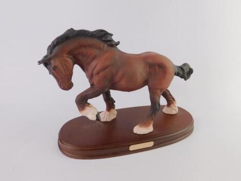 A Royal Doulton matt brown shire horse Spirit of the Earth