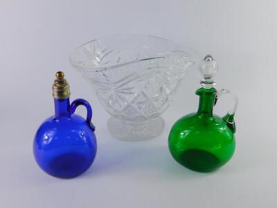 A Regency Bristol Blue glass flagon