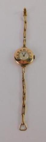 A lady's 9ct gold half hunter cased wristwatch