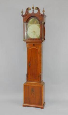 A George III mahogany and crossbanded long case clock