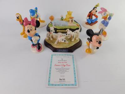 Six Royal Doulton Mickey Mouse Collection figures