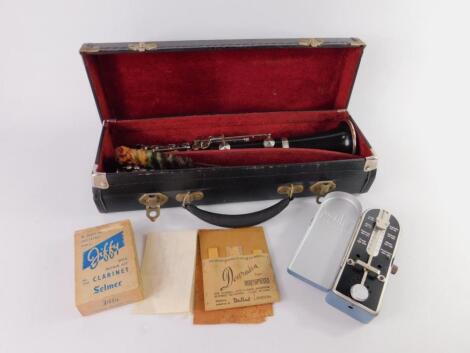 A Martin Freres ebony and plated clarinet