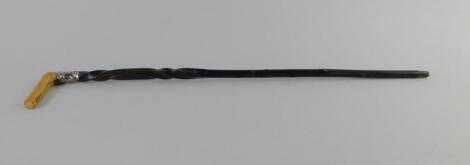 An early 19thC whalebone swagger stick