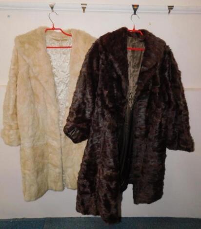 Two full length fur coats