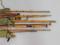 Two three piece bamboo split cane fishing rods