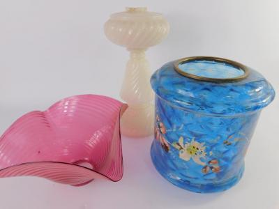 Victorian glass oil lamp bases