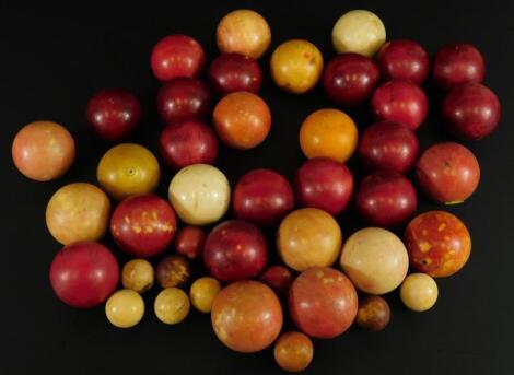 A collection of Victorian ivory billiard balls