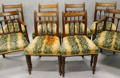 A set of eight George IV mahogany dining chairs