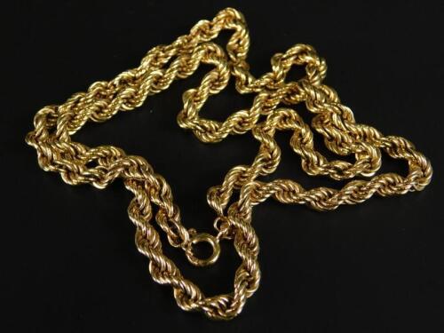 A 9ct gold rope twist chain