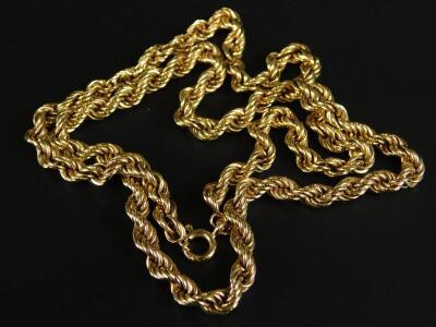 A 9ct gold rope twist chain