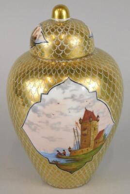 A Dresden porcelain jar and cover