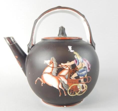 A 19thC Staffordshire pottery teapot