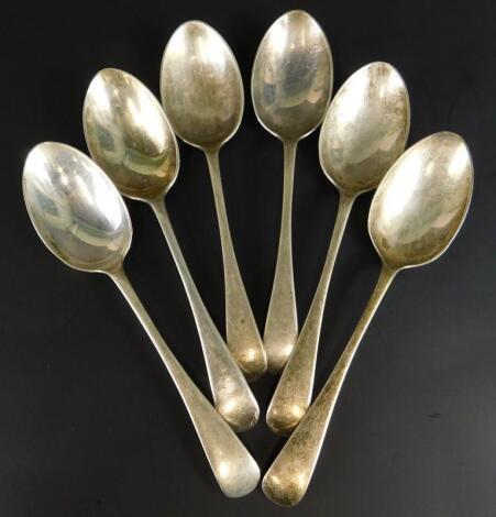 A set of six George V silver teaspoons