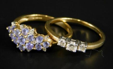 Two 9ct gold dress rings