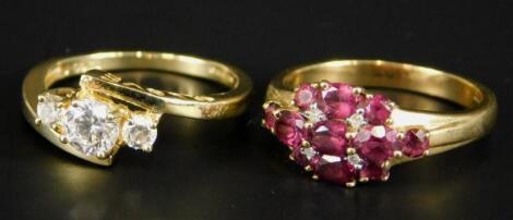 Two 9ct gold dress rings