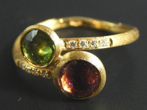 A Marco Bicego Jaipur 18ct gold tourmaline and diamond dress ring