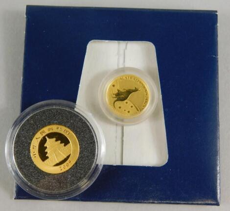 A 2009 Australian kangaroo mini gold coin