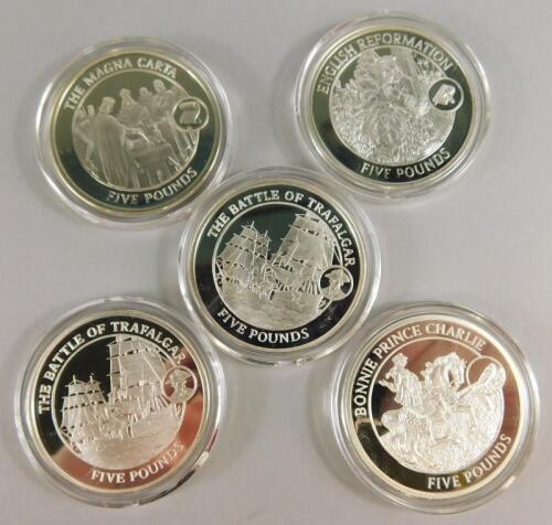 Five silver commemorative coins