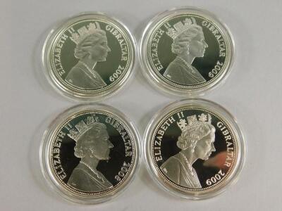 Four silver five pound commemorative coins - 2