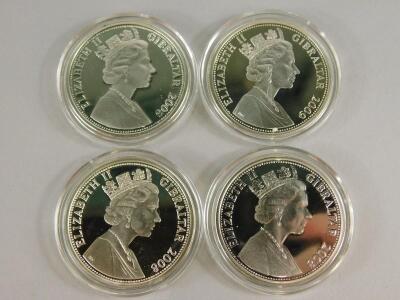 Four History of Great Britain silver five pound coins - 2