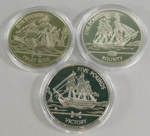 A Seafaring and Exploration Guernsey five pound coin