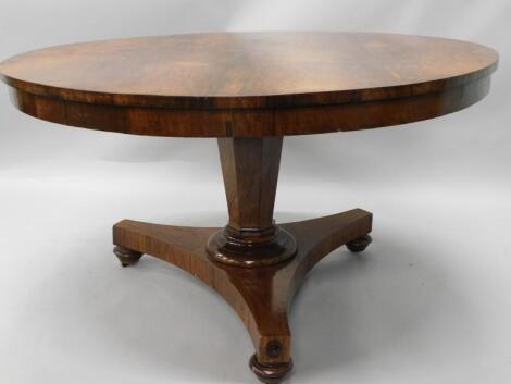 A William IV rosewood circular breakfast table