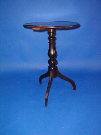 A 19thC tripod table with circular chequer board top