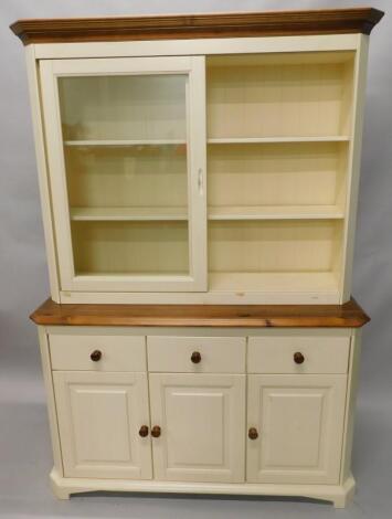 A Laura Ashley type cream painted pine dresser