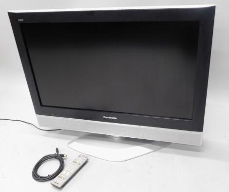 A Panasonic Viera 31" LCD silver and black television