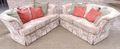 A pair of modern sofas