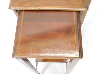 An Edwardian mahogany and satinwood crossbanded nest of four tables - 2