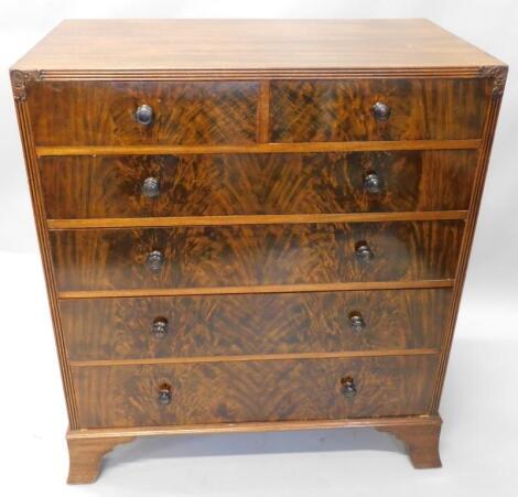 A mahogany and figured mahogany Art Deco style chest