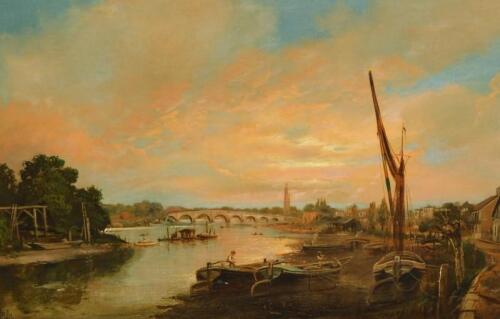 Charles James Lewis (1830/6-1892). Thames near Chiswick/Kew Richmond