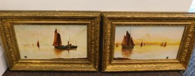 19thC British School. Fishing boats at sea - 3