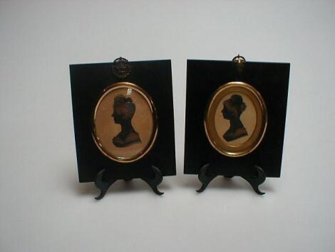 A Victorian bronzed silhouette