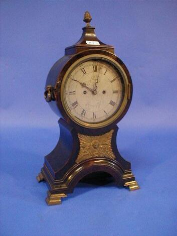 A George III ebonised balloon bracket clock