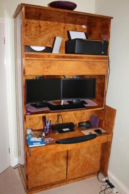 A yew wood effect workstation