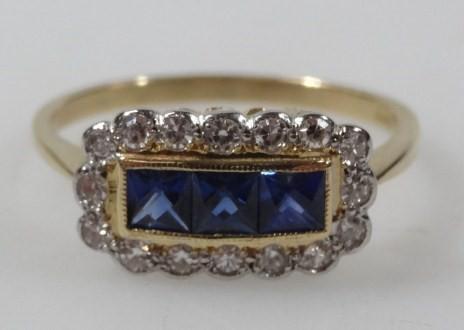 A sapphire and diamond dress ring