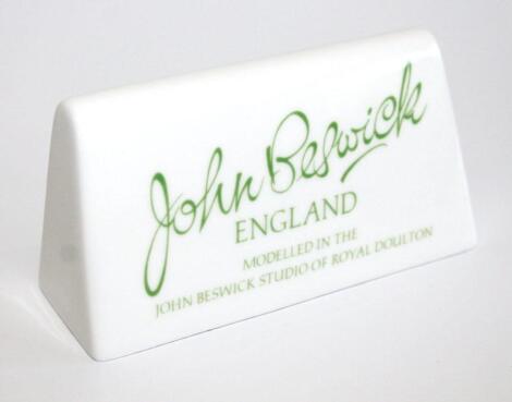 A John Beswick England advertising plaque