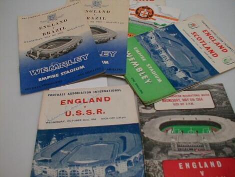 A group of England International football programmes from the 1950's and