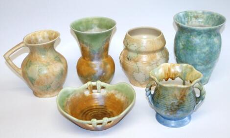 A collection of Beswick ware vases