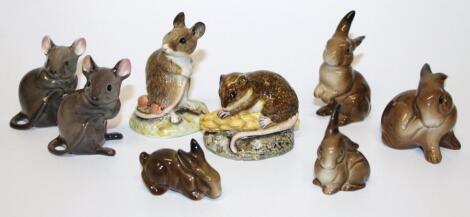 A collection of Beswick mice