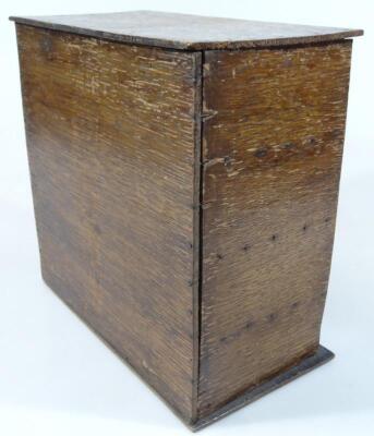 A late 19thC oak apprentice piece table top chest - 3