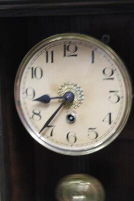 A early 20thC walnut stained Vienna wall clock - 2