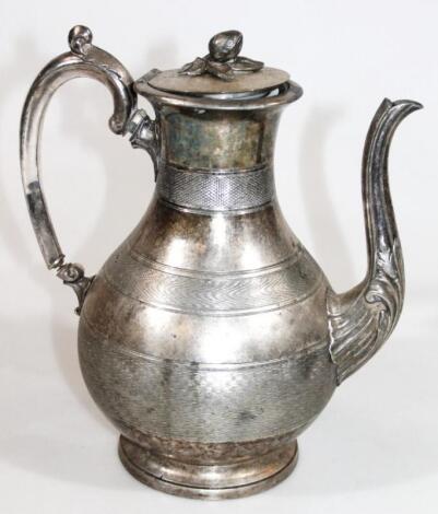 A 19thC silver plated coffee pot