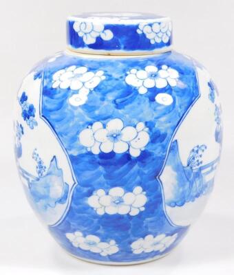 A Chinese porcelain blue and white ginger jar and cover - 2